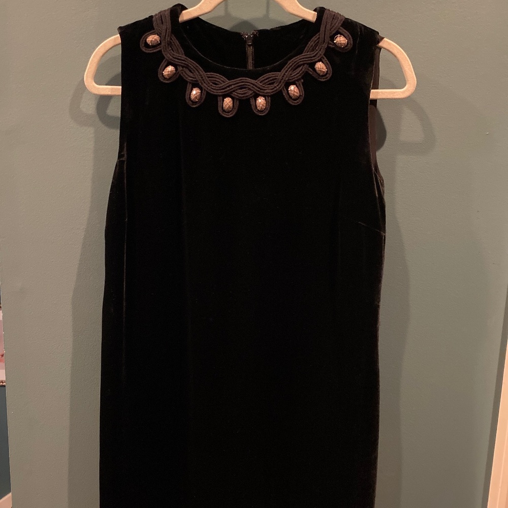 Tory Burch black velvet mini dress